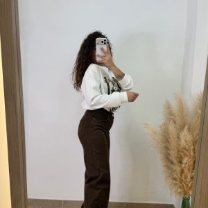 Alternative view of Pantalón vaquero globo puño - Verde militar