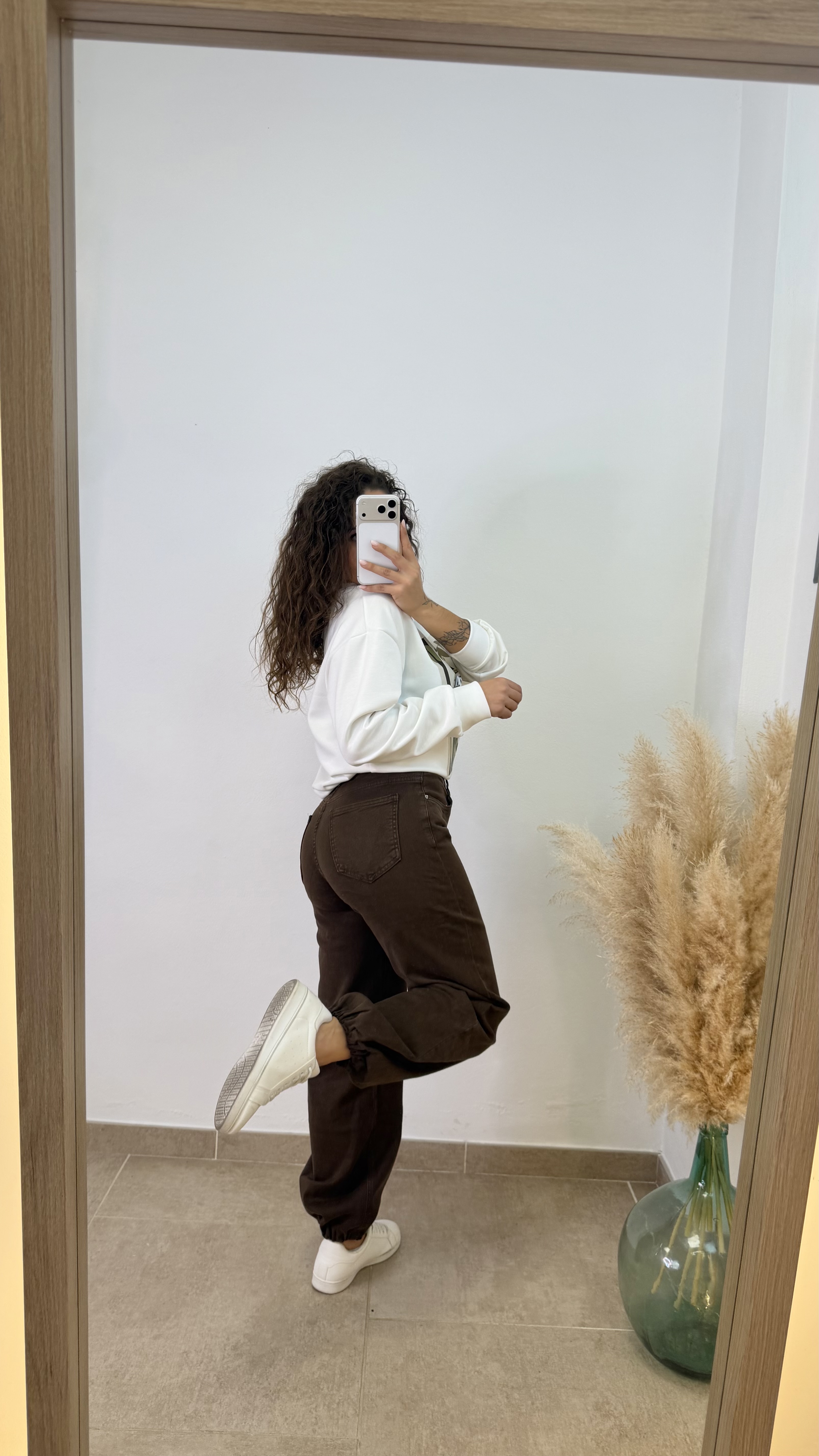 Pantalón vaquero globo puño - Verde militar - Imagen 3