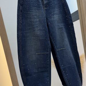 Pantalón vaquero globo puño brillo - Imagen 3