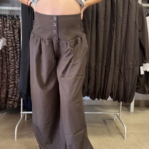 Pantalón puño botónes panel abeja - Chocolate - Imagen 5