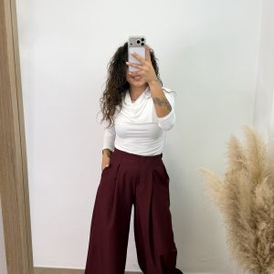 Alternative view of Camiseta manga larga hombrera - Blanca
