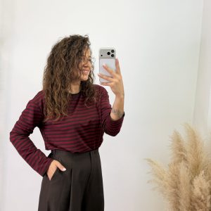 Camiseta rayas - Burdeos y chocolate