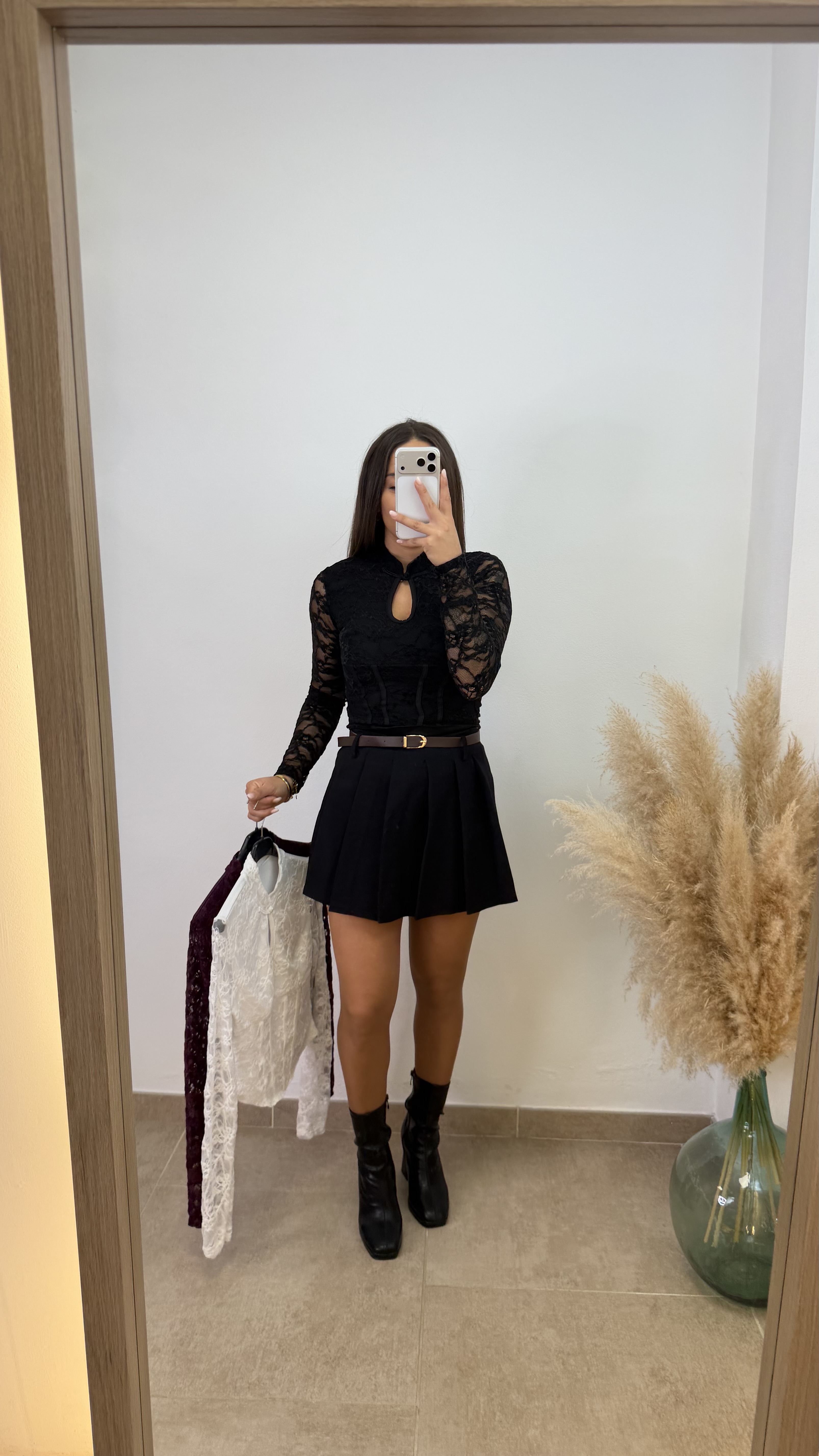Falda pantalón tabla - Negro - Imagen 2