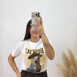 Camiseta estampada perrito bisou