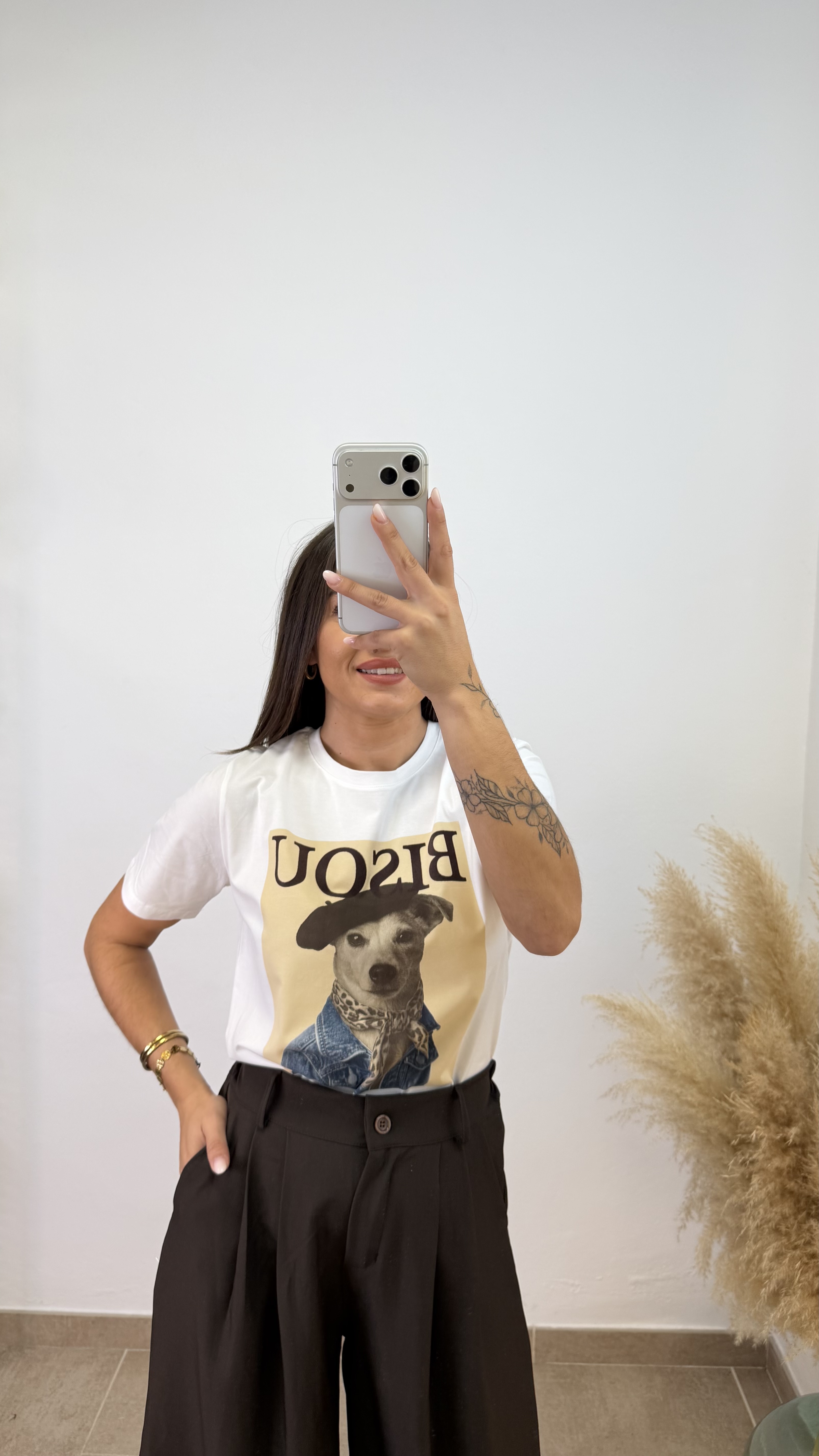 Camiseta estampada perrito bisou