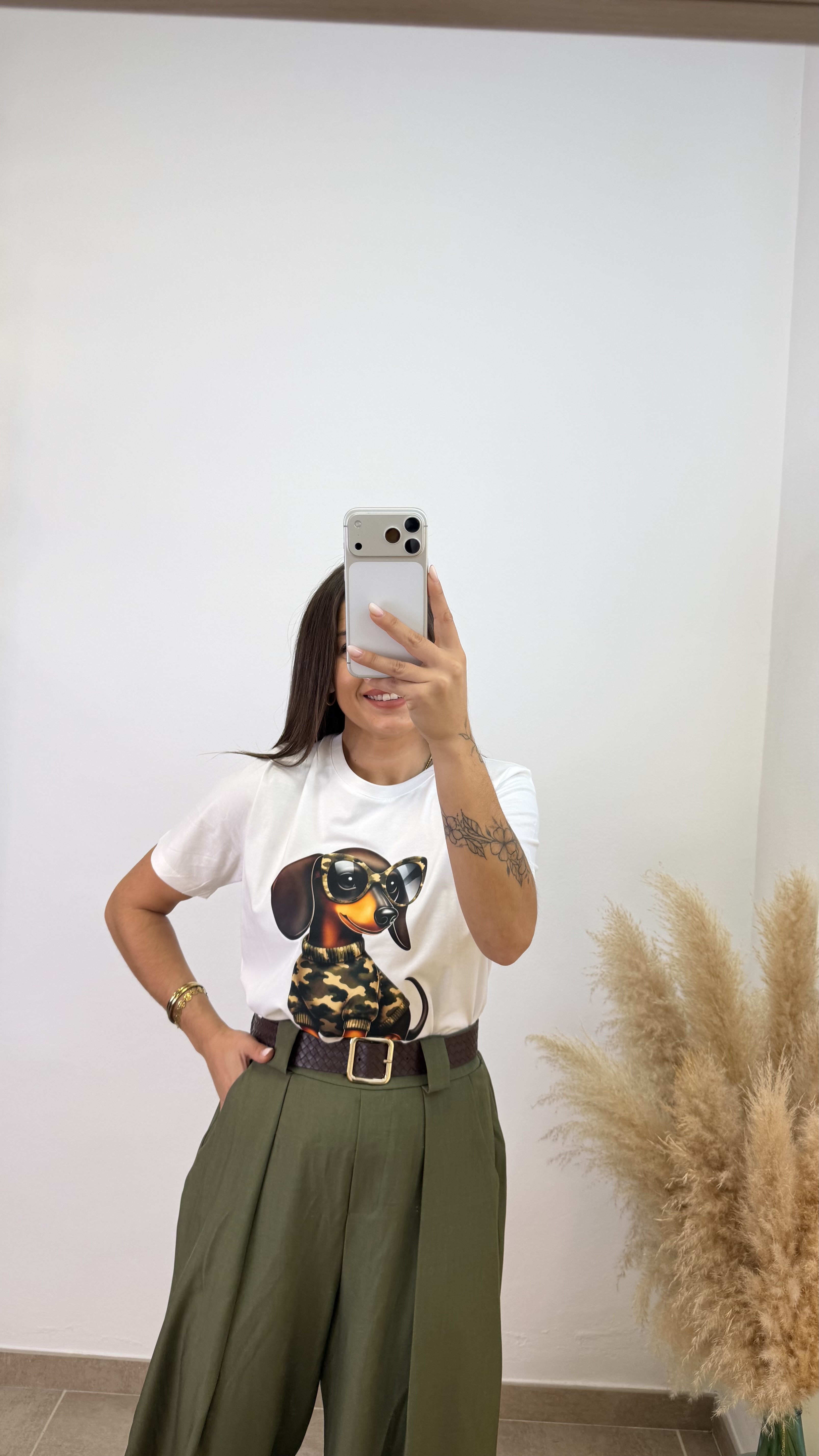Camiseta estampada perrito gafas - Imagen 2