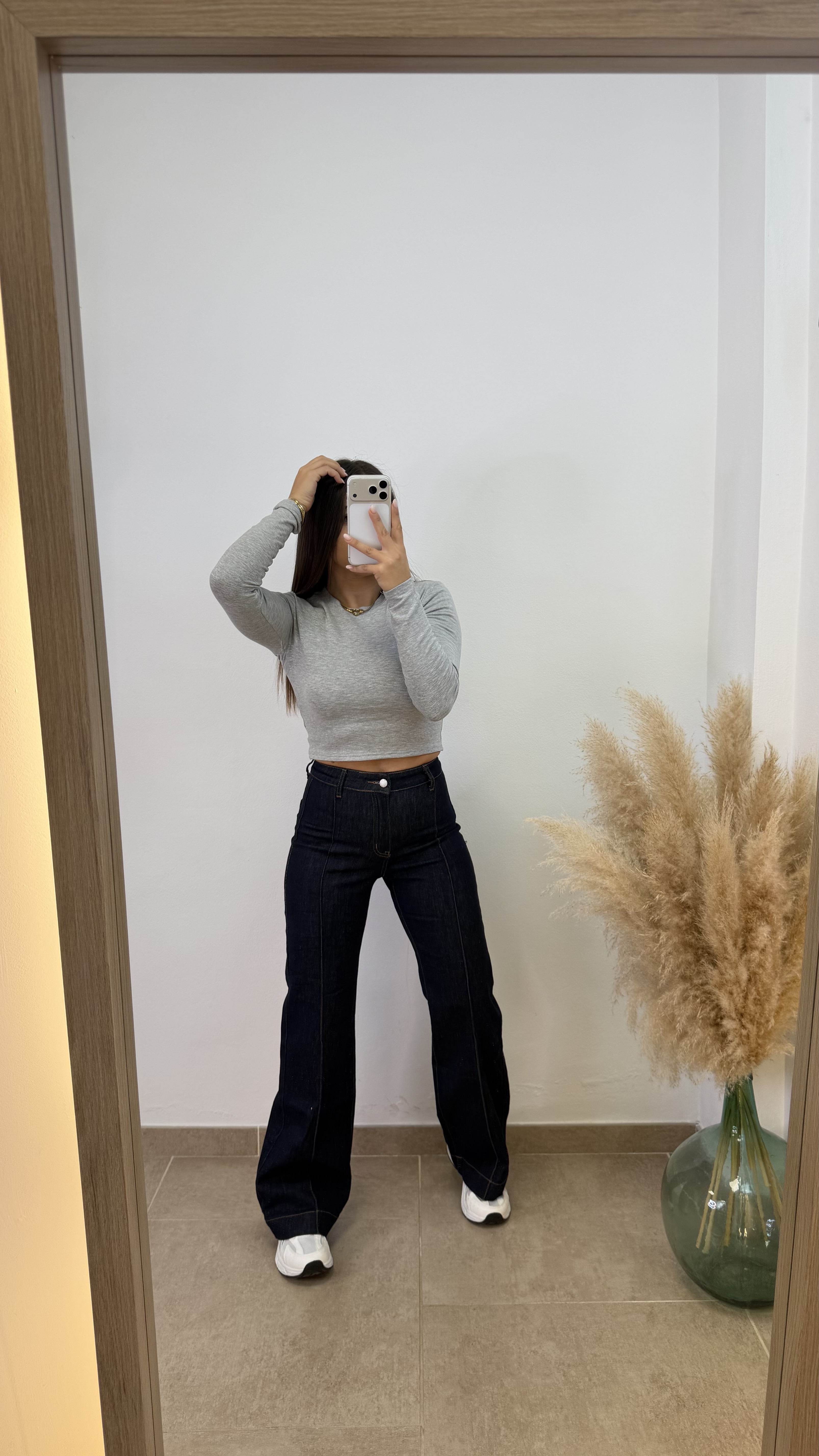 Pantalón vaquero oscuro Leyre - Faja incorporada - Imagen 4