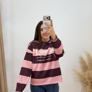 Sudadera new york city rayas - Rosa y morado - Imagen 3