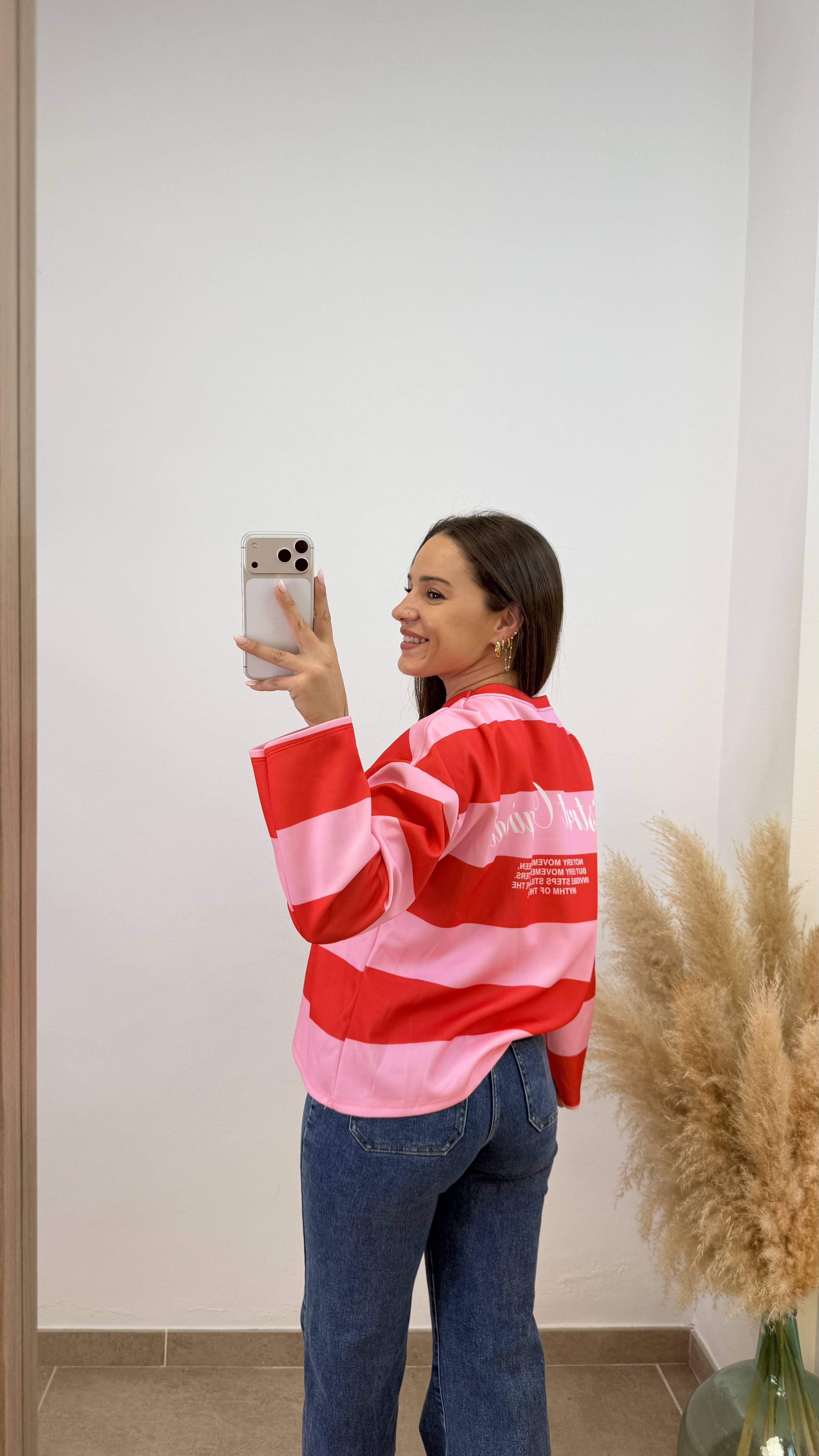 Sudadera new york city rayas - Rosa y rojo - Imagen 4