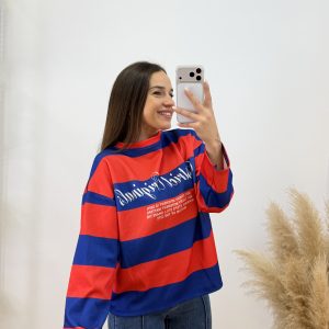 Sudadera new york city rayas - Roja y azul eléctrica - Imagen 3
